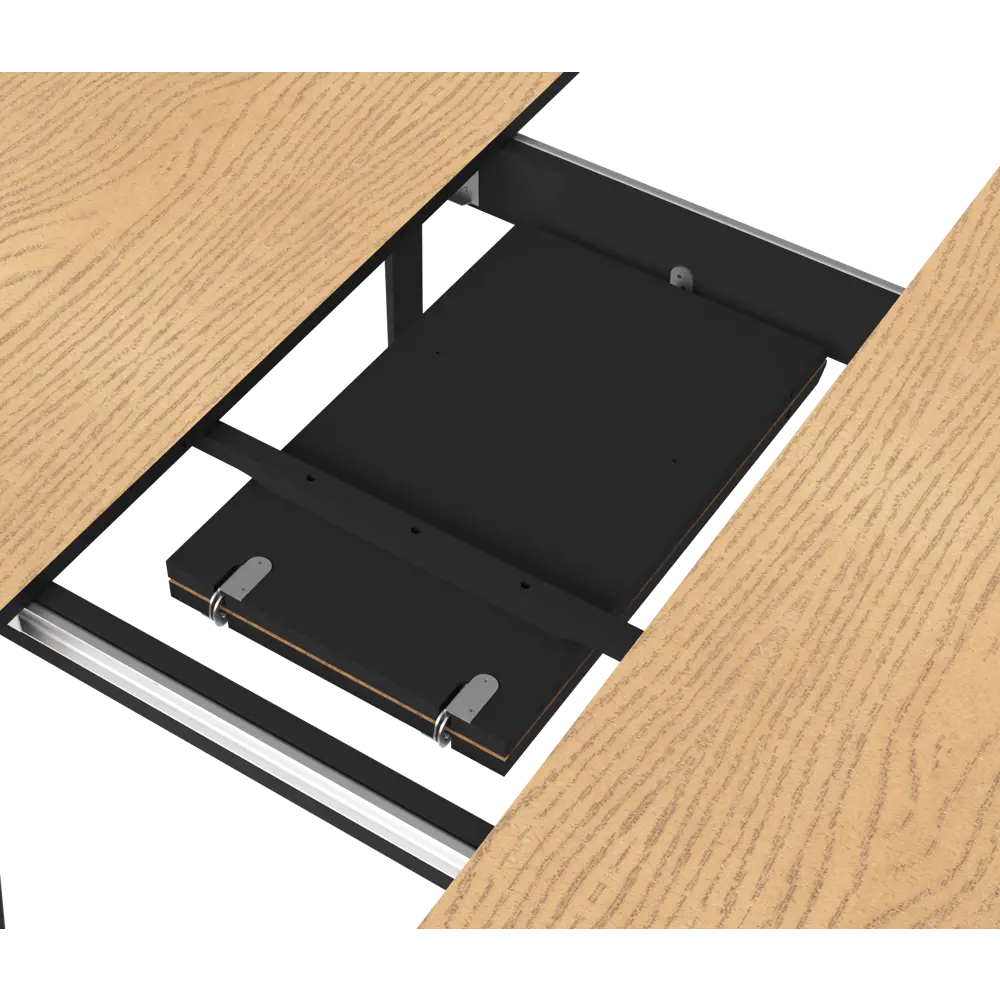 Стол обеденный Монреаль Т1 раскладной 100-130x77x100 см круг МДФ цвет светлое дерево/черный Santreyd STLM-2125826 - Вид №9