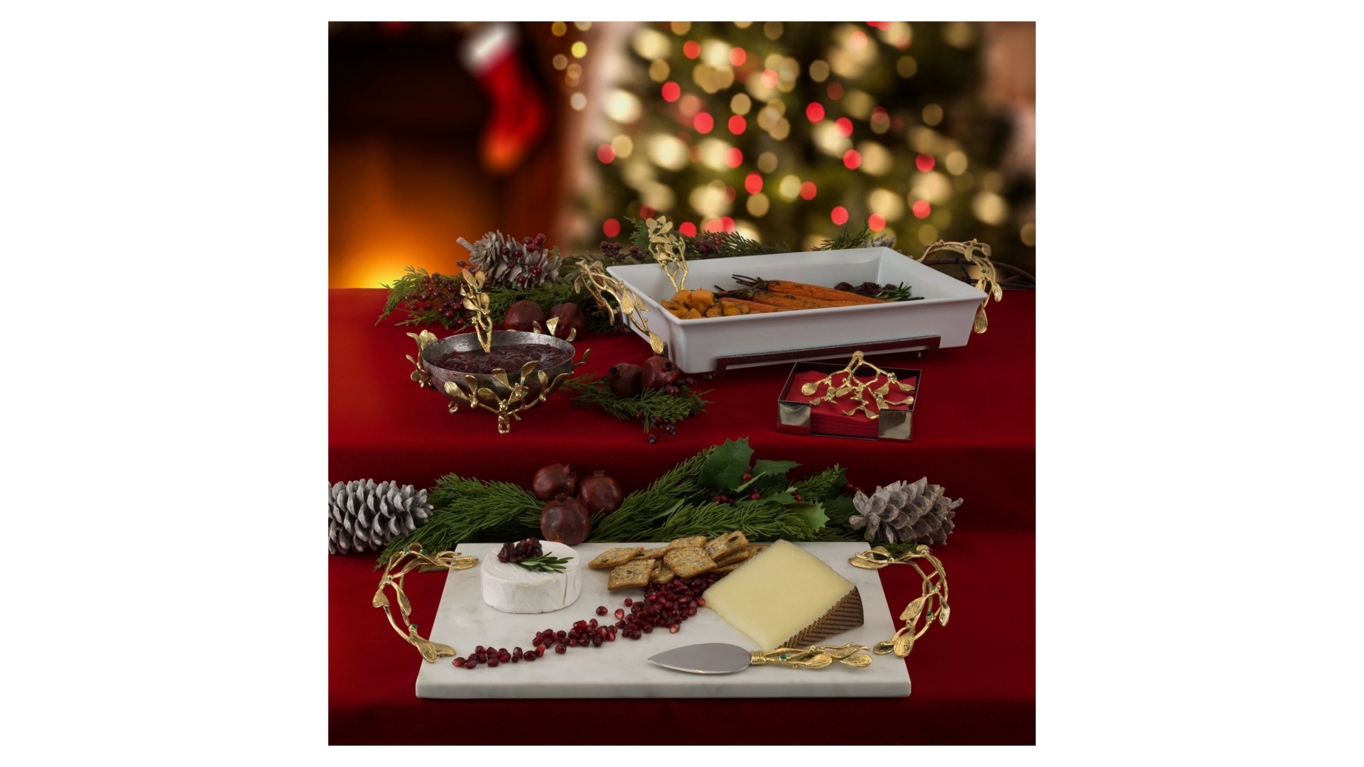 10642332 Michael Aram Чаша с ложкой Michael Aram "Омела" 17см Нержавеющая сталь, латунь  - Вид №1