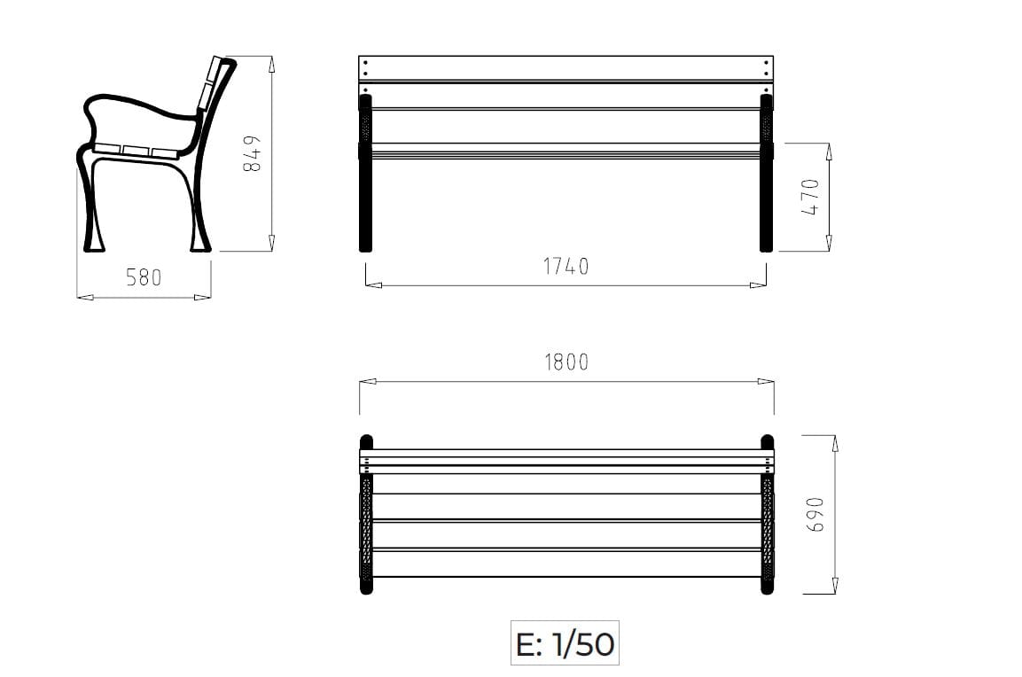 Деревянная скамья с подлокотниками EUROCOMITALIA современная мебель ARCH-00149803 - Вид №2