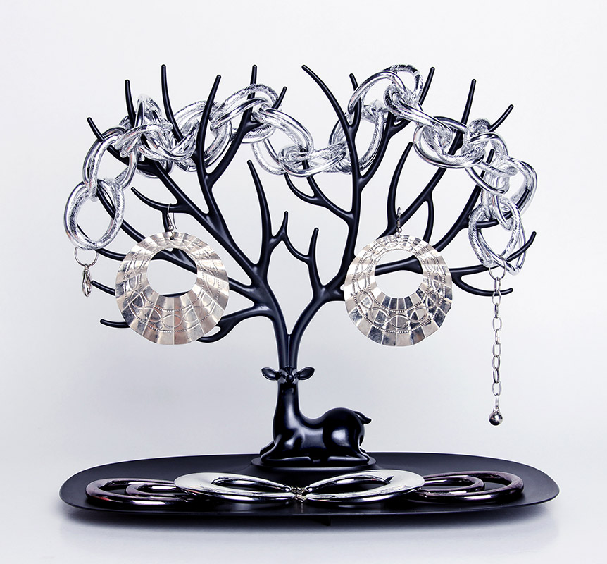 Декоративный органайзер для украшений Deer малый черный Qualy QL10171BK - Вид №4