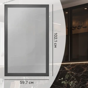 Фасад-витрина Konsensa Вельск 60x103 см черный матовый для кухонного гарнитура 89405461