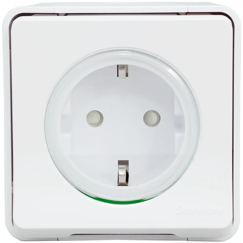Розетка накладная влагозащищённая Schneider Electric Mureva Styl с заземлением со шторками IP55 цвет белый 82307258 STLM-2127651