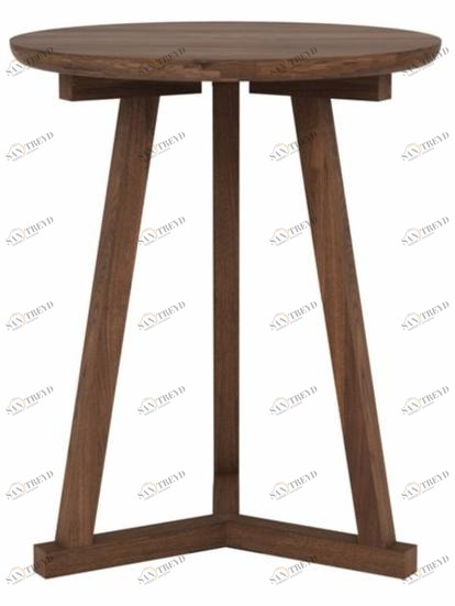 Ethnicraft Круглый журнальный столик из орехового дерева Walnut tripod 44212