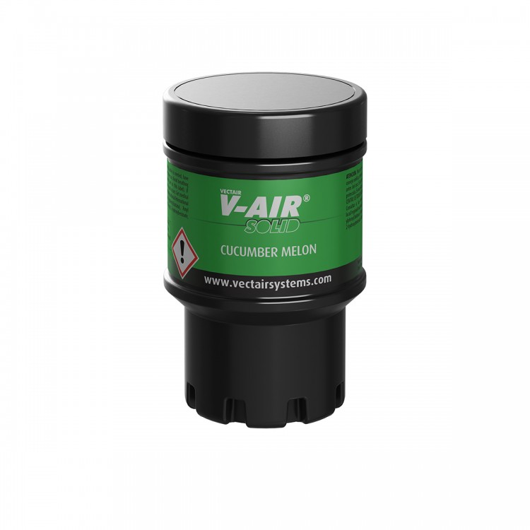 V-SOLID MELON (Огурец дыня) VECTAIR SYSTEMS Картридж ароматизатор воздуха V-AIR SOLID - Огурец дыня Зеленый черный (упаковка) 