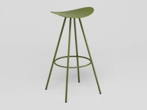 ENEA Высокий табурет с подставкой для ног из стали и полипропилена Coma