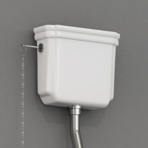 418001 Высокий бачок БЕЗ ВЕРХНЕЙ КРЫШКИ 40 см цвет Белая глазурь Kerasan Waldorf Италия