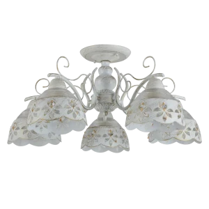 Люстра потолочная Ritter Ravenna 52513 4 5 ламп Е27 цвет белый/золото патина