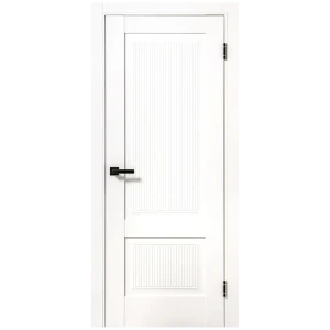 Комплект двери Олимпия глухая 90x200 см полипропилен цвет аляска с добором 100 мм