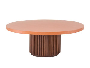 Круглый стол из тикового дерева с терраццо