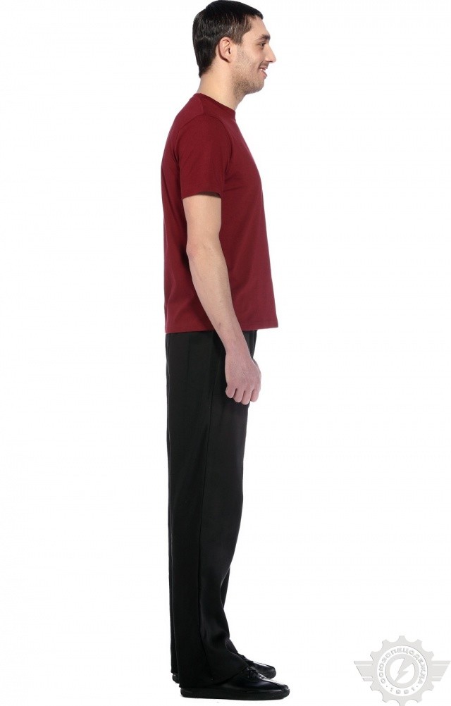 61033 Футболка "Престиж" бордовая  Одежда для официантов  размер XS (44) Спецодежда  - Вид №2