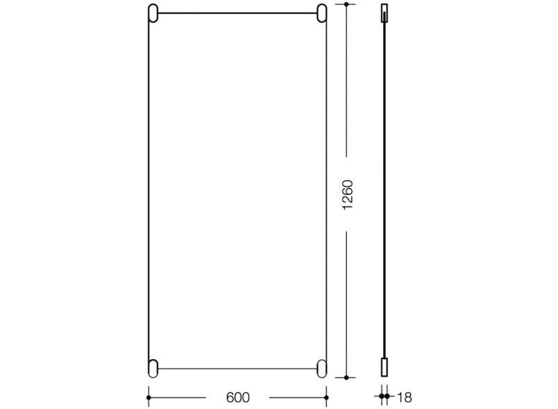 801.01B300 Настенное зеркало с кронштейнами HEWI Edition matt | Polyamid  - Вид №5