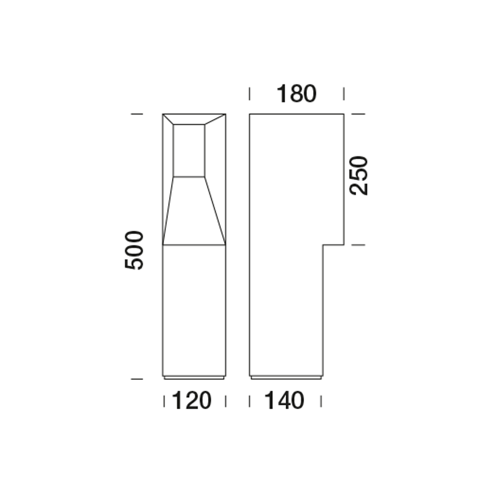 6091869 Мобильный светильник Platek BLOCK Paletto  BLOCK H. 500 mm - LED 4000K 1 Opening  - Вид №6