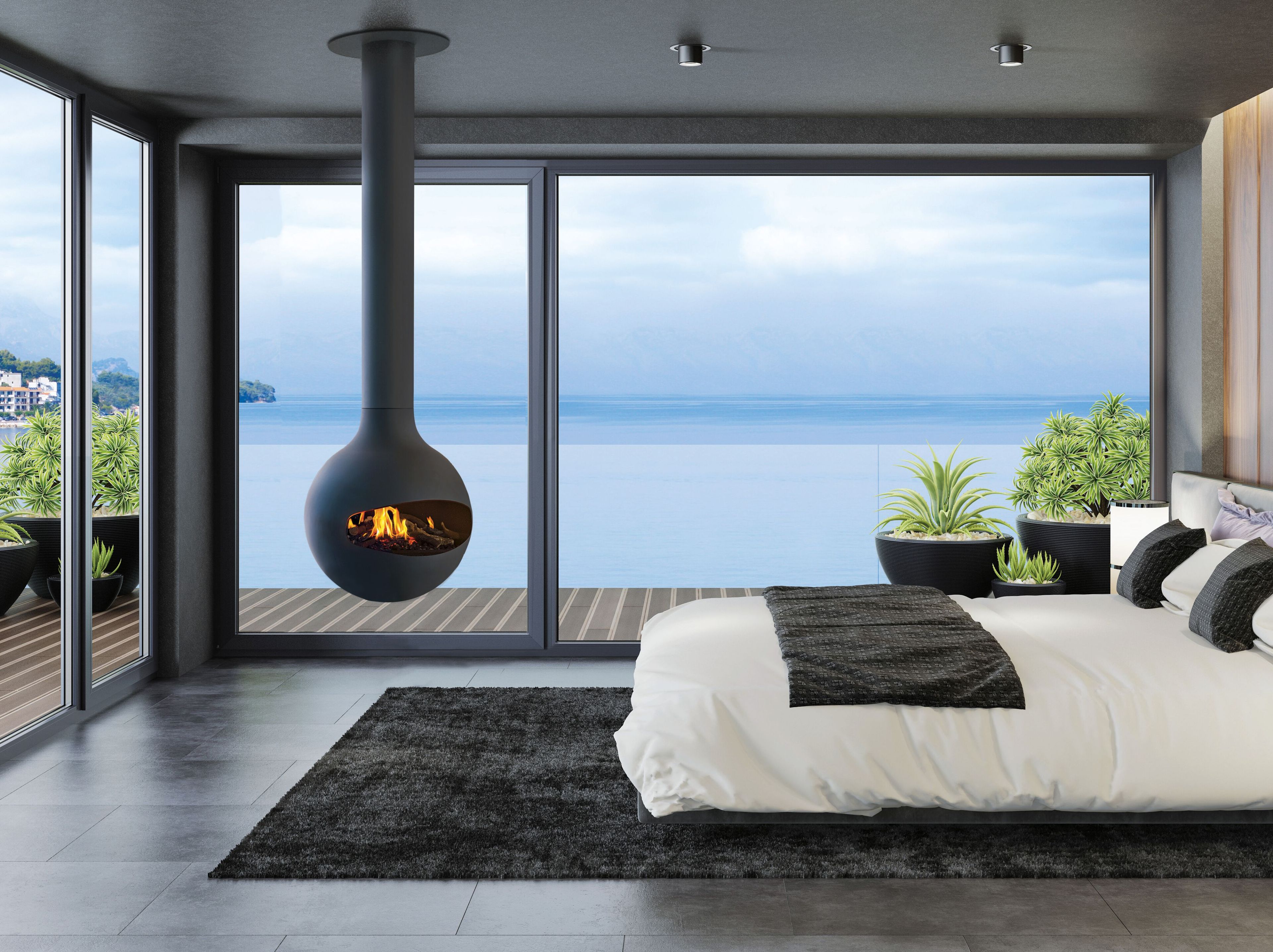 Стальной электрический подвесной камин Focus creation Bathyscafocus ARCH-00035508