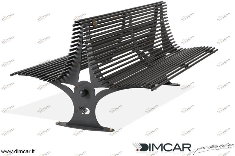 DIMCAR Металлическая скамейка в современном стиле со спинкой Elite 1131