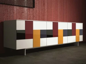 Dall'Agnese Буфет из лакированного цветного стекла с распашными дверцами Glass