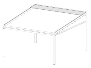 Самонесущая моторизованная беседка из алюминия и ПВХ с раздвижной крышкой