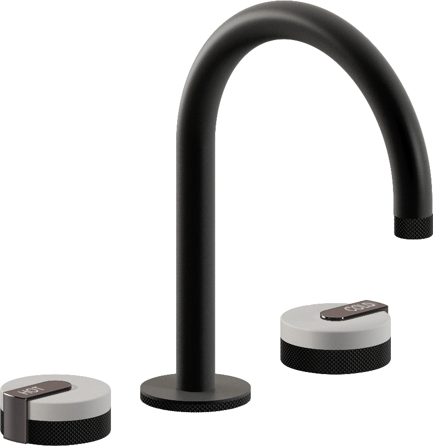 E-11512-R1WT-L1OX-MBK Смеситель для умывальника на 3 отвертия GRAFF MOD+