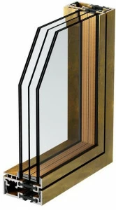 Mogs Бронзовое окно с терморазрывом с тройным остеклением Bronzofinestra