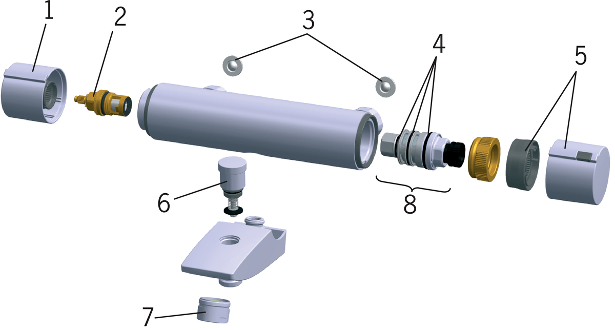Oras 2875U Cмеситель для ванны и душа 2875U Cubista Хром  - Вид №5