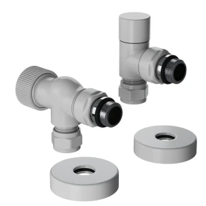 Термостатический комплект для радиатора осевой Royal Thermo Design Pro 1/2" латунь цвет белый