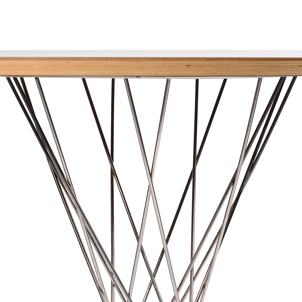 Обеденный стол круглый 108 см белый Isamu Noguchi Style Cyclone Table SOHO DESIGN  00-3886254 Белый;серебро  - Вид №2