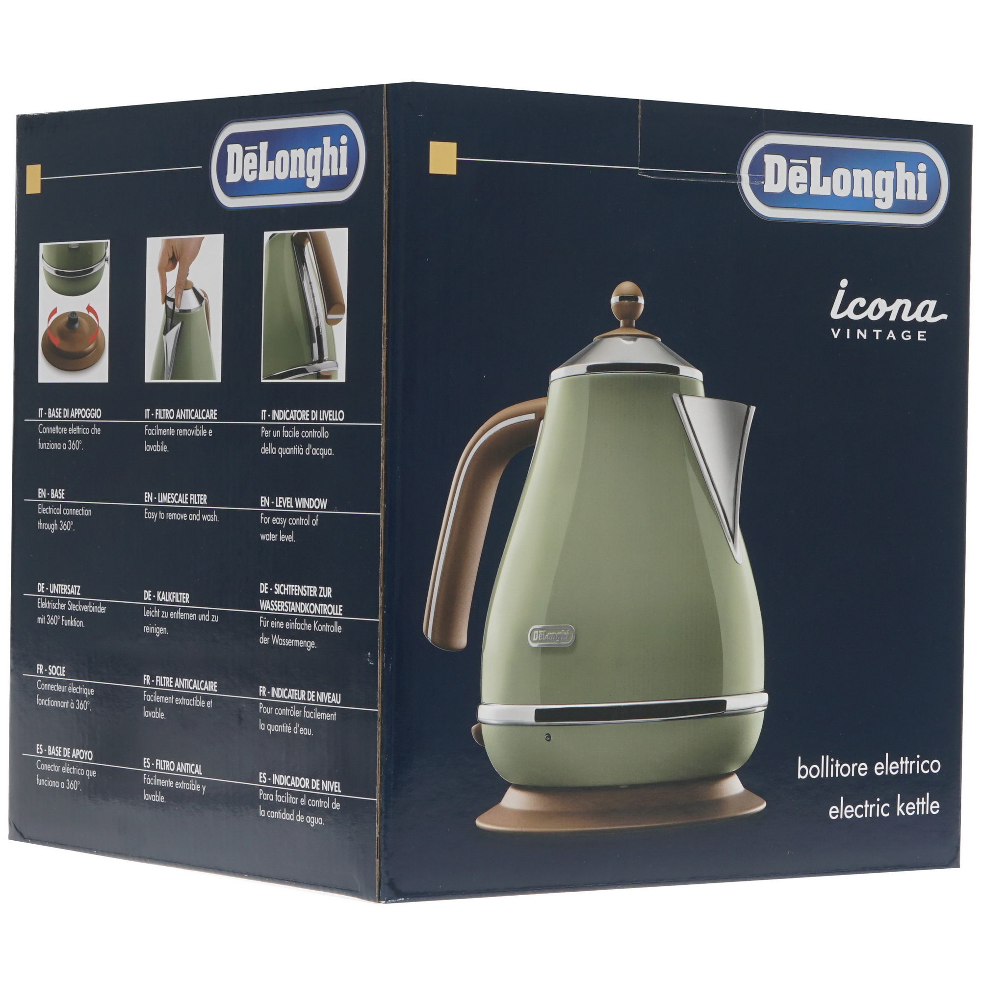 6631619 Электрочайник DeLonghi KBOV 2001.GR зеленый STDN-0016790 - Вид №5