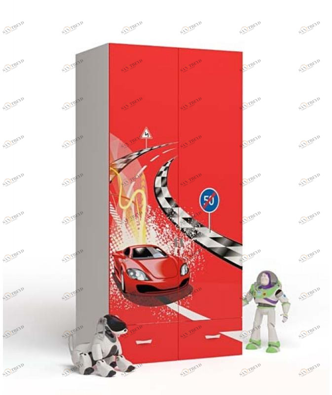 Шкаф ABC-KING 2х дверный Formula красная 4631148150454