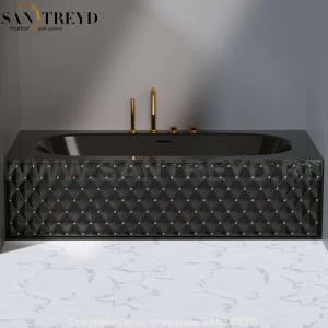 Ванна с декоративными панелями CLASS OVAL с хромированными вставками черная