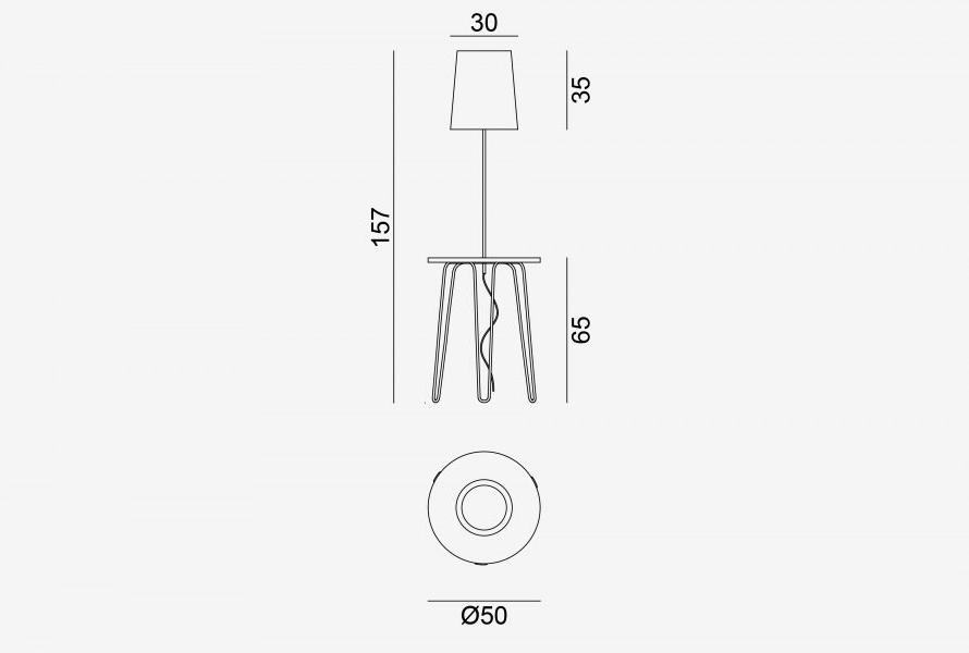 Gervasoni Торшер / прикроватный столик из стали с порошковым покрытием Beds sun-id-1446577 - Вид №3