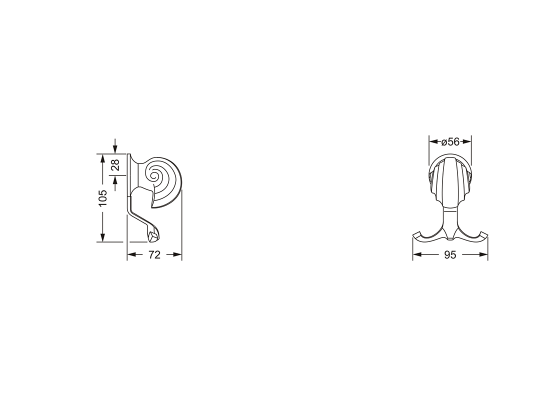 Крючок для полотенец JOERGER Muschel 601.00.022.000 - Вид №1
