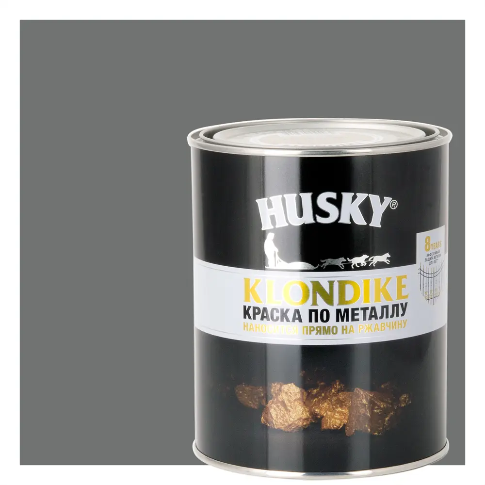Краска по металлу Husky Klondike глянцевая цвет серый 0.9 л RAL 7005 STLM-2198528