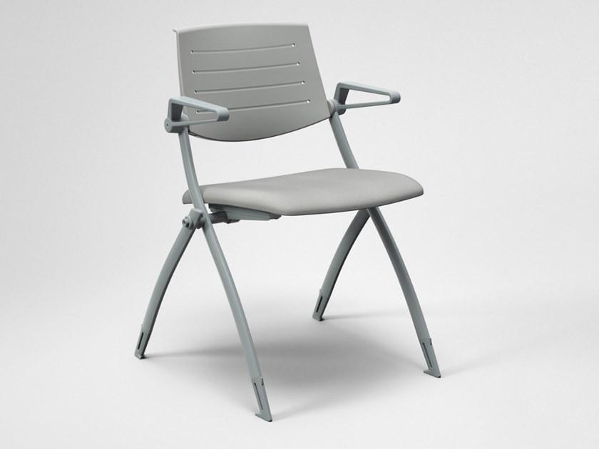 FANTONI Штабелируемый складной стул для конференций из ткани с подлокотниками Seating system sun-id-1405473 - Вид №1