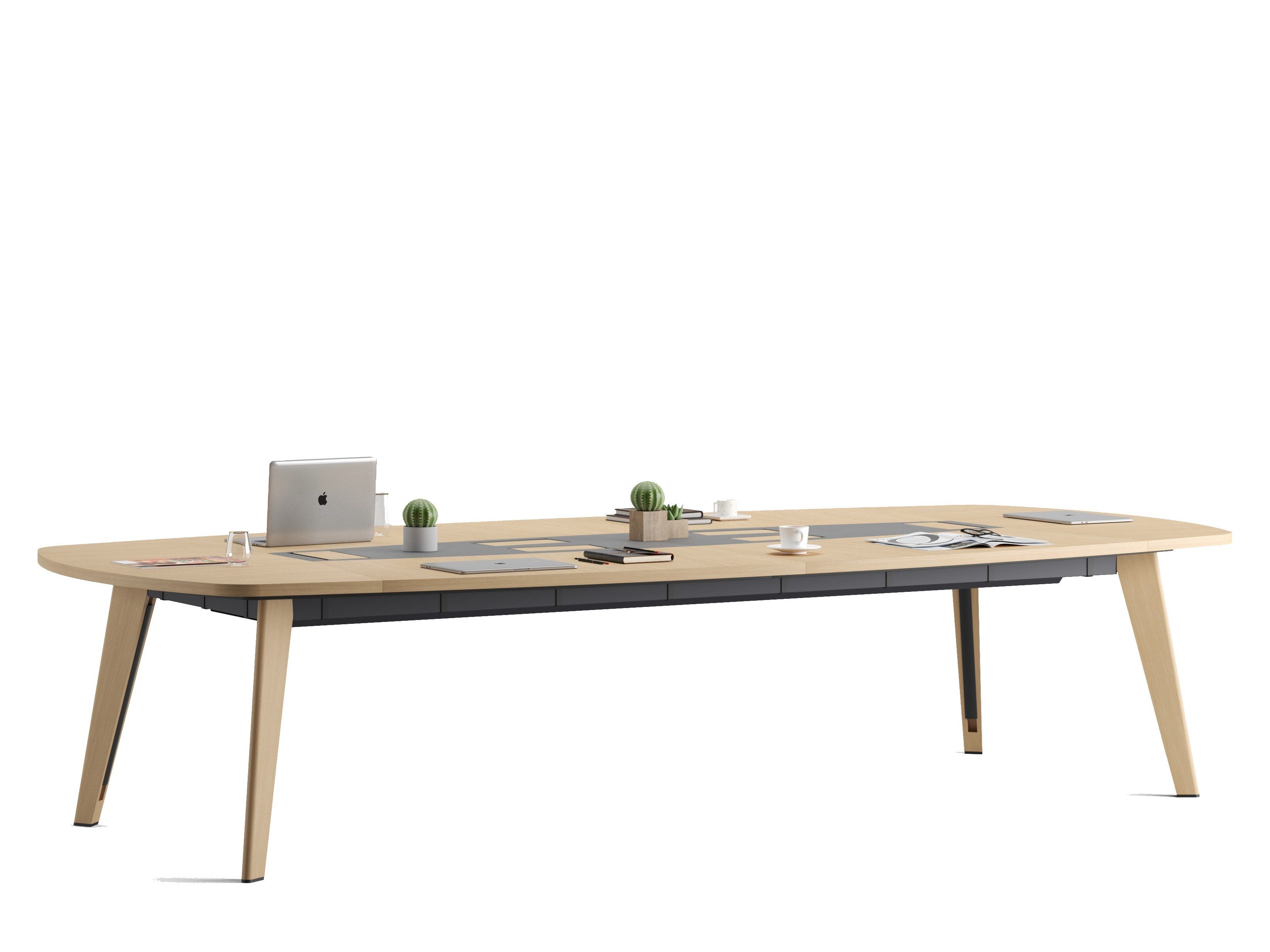 Овальный стол для совещаний из шпона с системой люверсов Ersa ARCH-00041207 - Вид №1