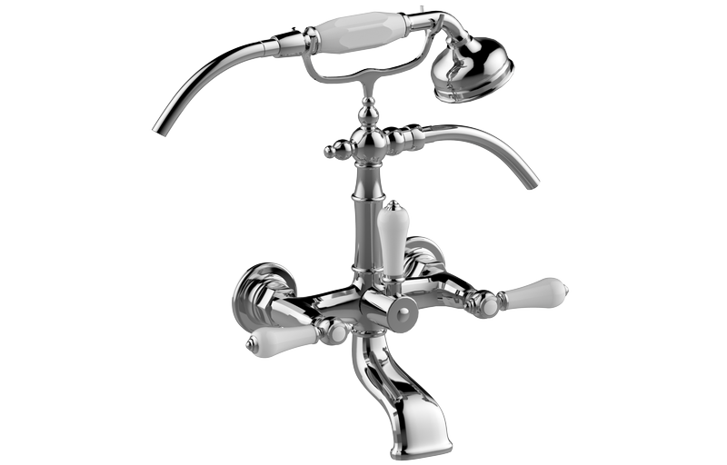 E-3852-LC1 Wall-mounted bath & shower mixer with hand shower set (ceramic handle) GRAFF Adley