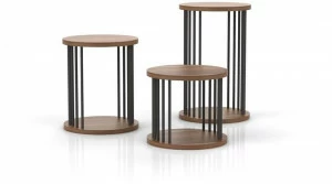 Tuna Ofis Круглый журнальный столик из фанерованной древесины Corinth