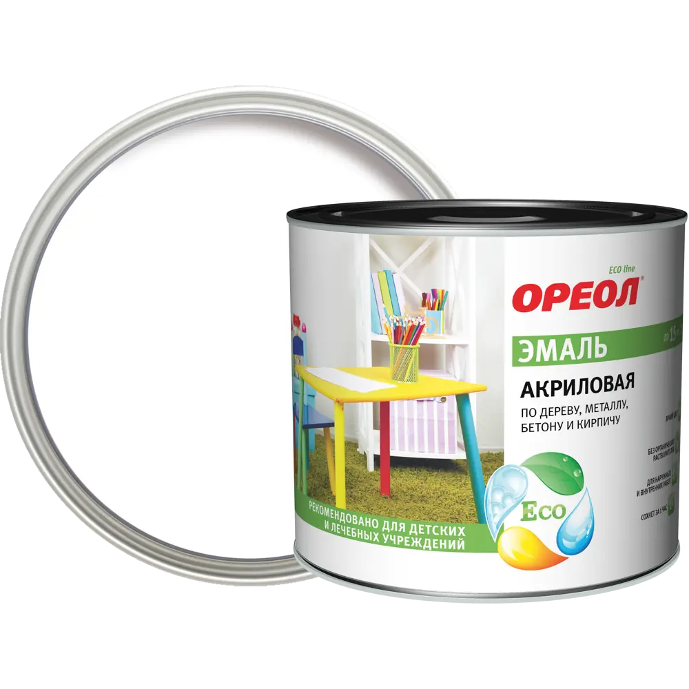 Эмаль акриловая Ореол матовая цвет белый 1.9 кг 84439802 STLM-2021091 