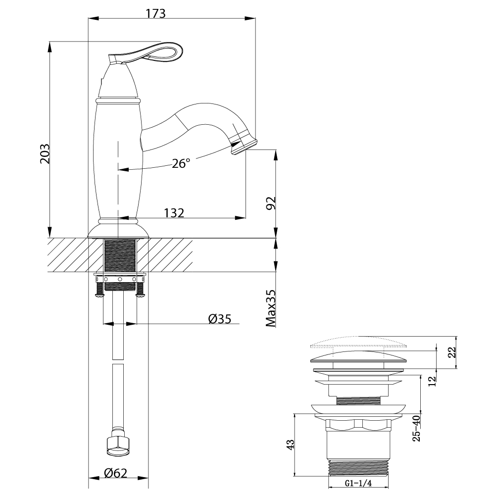 LM6106BRG Смеситель Prime для раковины LEMARK PRIME - Вид №1