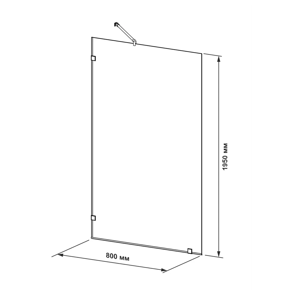 Santreyd Душевая перегородка Классика 80x195 см с прозрачным стеклом 18251932 STLM-0010104 - Вид №9