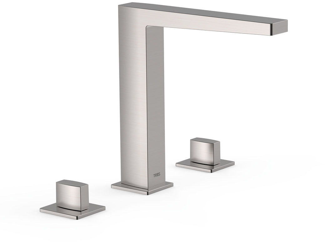 ТОНКИЙ бортиковый смеситель для умывальника с 3 отверстиями-20210501AC TRES