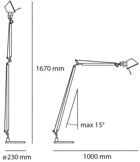 Artemide Регулируемый торшер для чтения из алюминия Tolomeo sun-id-1513788 - Вид №5