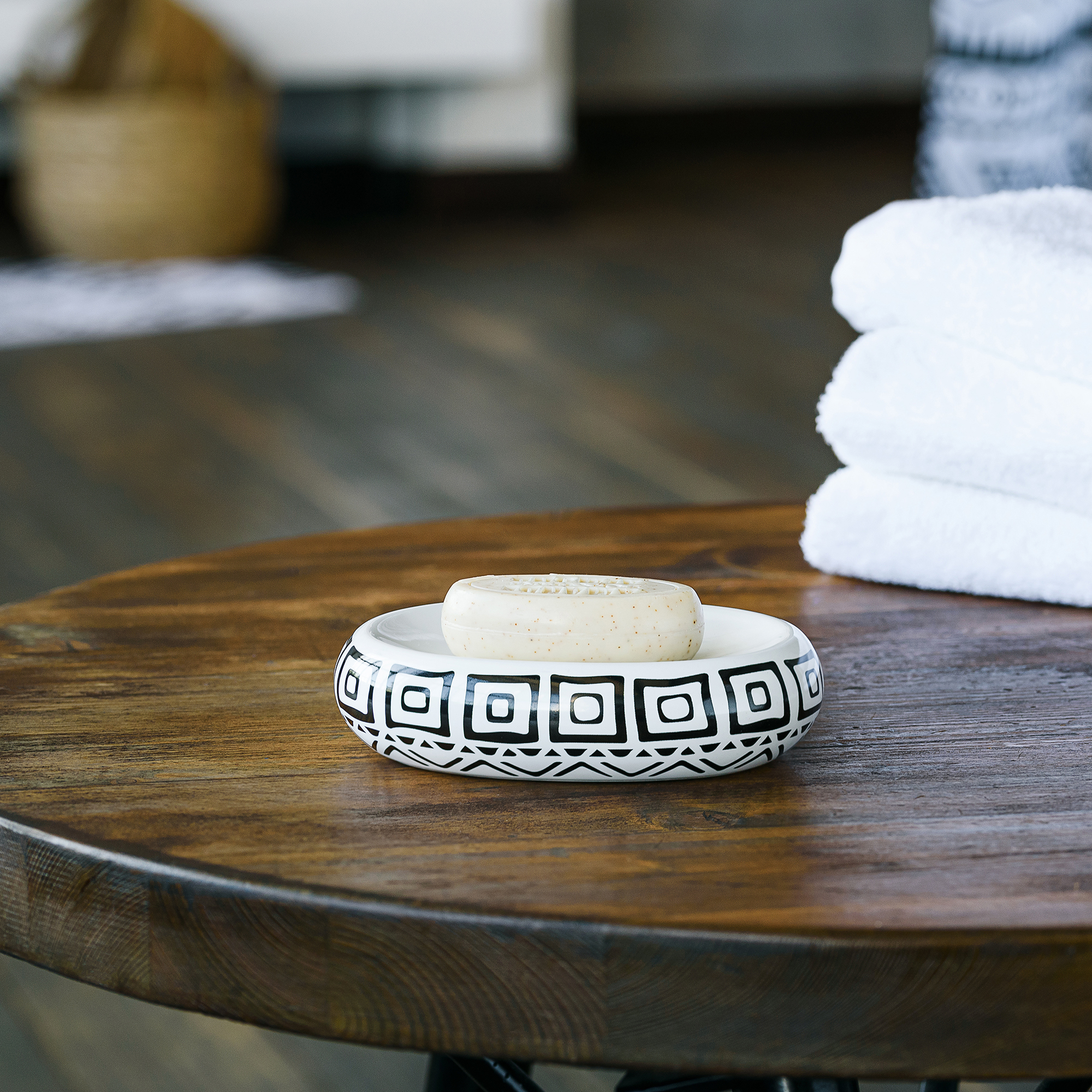 83425117 Мыльница керамика цвет белый/чёрный Nomads STLM-0041241 MOROSHKA 