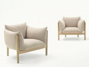 Paola Lenti Кресло из ткани со съемным чехлом с подлокотниками