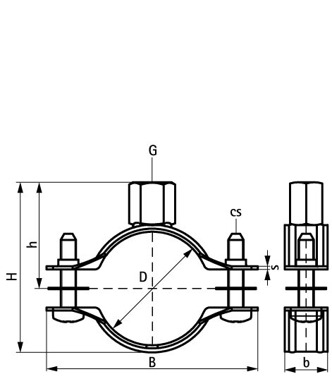 33035183 2S Хомуты без вкладыша (M8/10) для изолированных, стальных, медных, чугунных и пластиковых (многослойных) труб walraven  - Вид №1