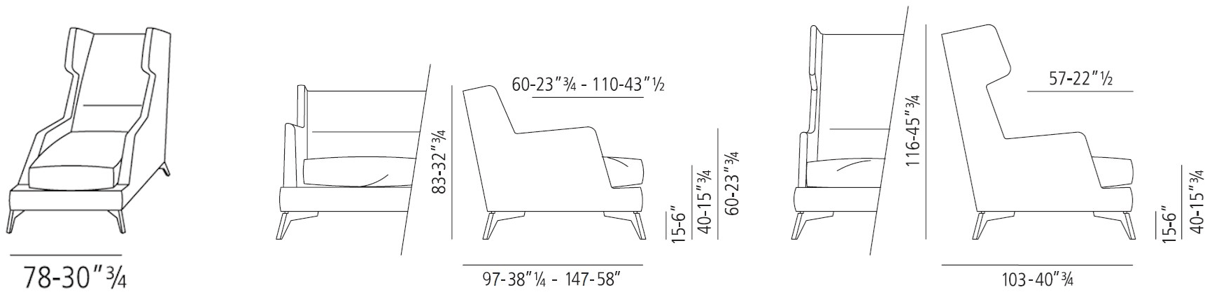 Vibieffe Кресло из ткани или кожи с высокой спинкой 680 class sun-id-1490554 - Вид №3