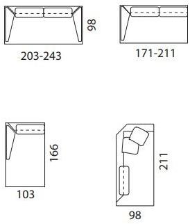 Gobbo Salotti Съемный тканевый диван с шезлонгом sun-id-1428431 - Вид №7