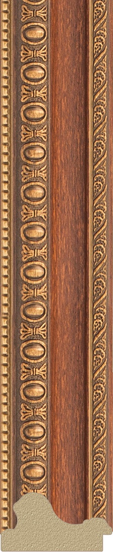 BY 3712 Зеркало в багетной раме - бронзовые бусы на дереве 60 mm EVOFORM Octagon - Вид №2