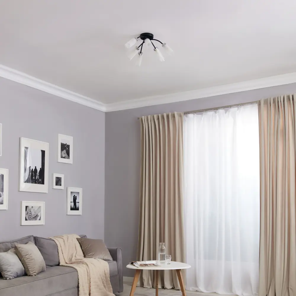 Потолочная люстра Люпин КС30098/6C, 6 ламп, 18 м², цвет белый/чёрный КЛЮЧНИК STLM-2009233 - Вид №9