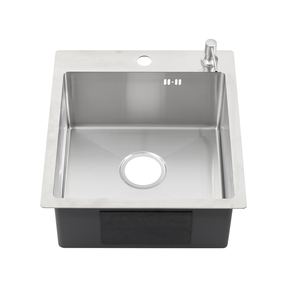 Мойка R44485H MELANA ProfLine 3,0/200 САТИН врезная прямоугольная в комплекте с дозатором MLN-R44485H+дозатор - Вид №1