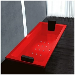 Ванна Gruppo treesse Quadra 180 V078C-DX-K красная с аэромассажем прямоугольная встроенная правая