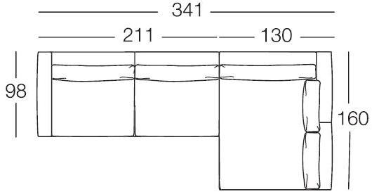arflex Угловой диван из ткани с шезлонгом sun-id-1445719 - Вид №2